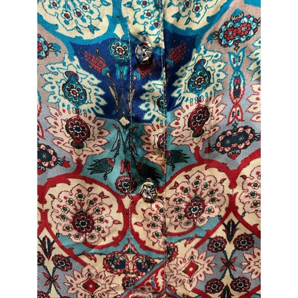 Johnny Was 100% Silk Button Up Top Long Sleeve R - Picture 5 of 13